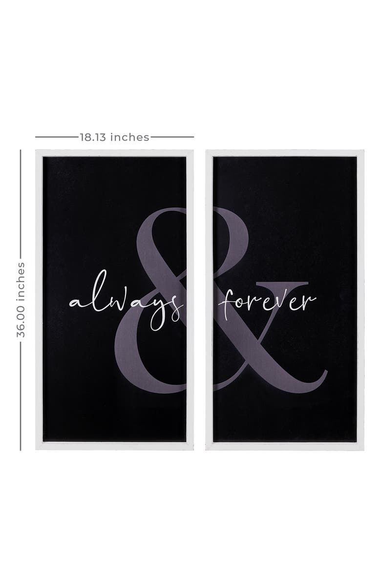 PARKLAND COLLECTION STRATTON HOME DECOR Always & Forever Wall Art - Set of 2, Alternate, color, Black