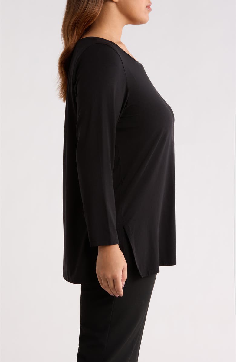 Eileen Fisher Bateau Neck Tunic, Alternate, color, Black