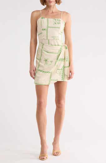 DRESS TO Square Neck Side Tie Minidress
