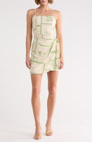 DRESS TO Square Neck Side Tie Minidress
