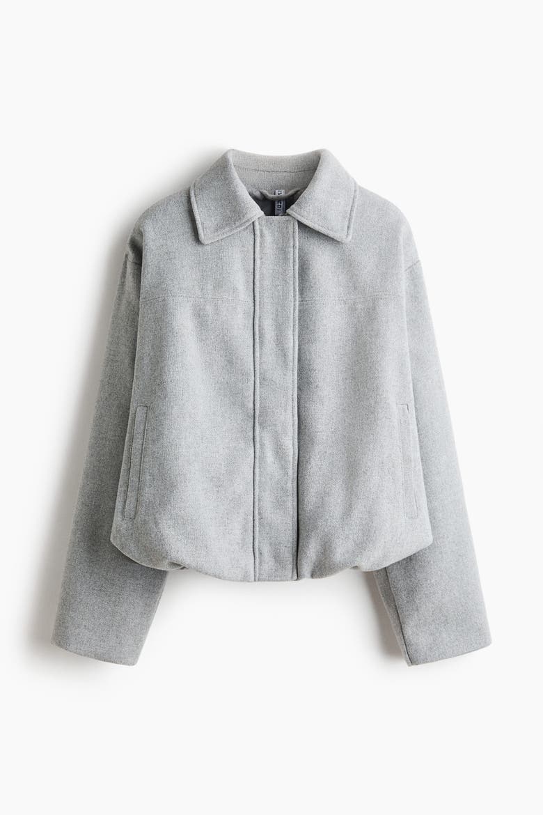 Collared Bomber Jacket, Alternate, color, Gray