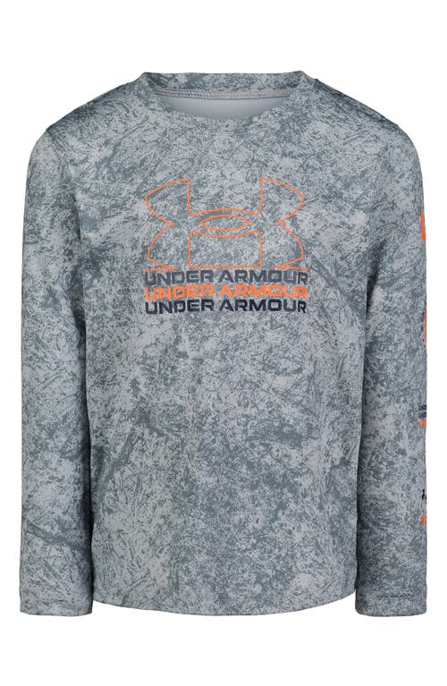 Under Armour Kids' UA Tech Long Sleeve Performance Graphic T-Shirt in Gravel 