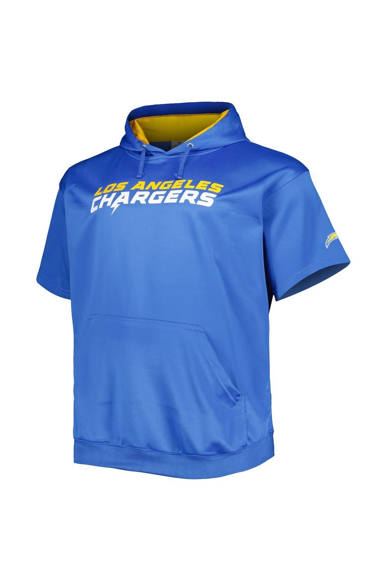 Men's Justin Herbert Powder Blue Los Angeles Chargers Big & Tall Short Sleeve Pullover Hoodie, Alternate, color, Powder Blue
