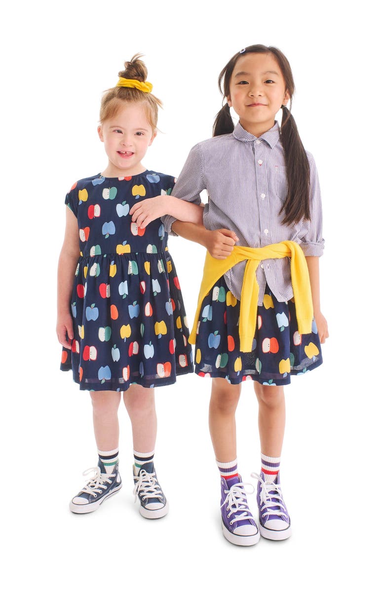 Primary Kids Pull-On Pocket Skirt In Rainbow Apples, Alternate, color,