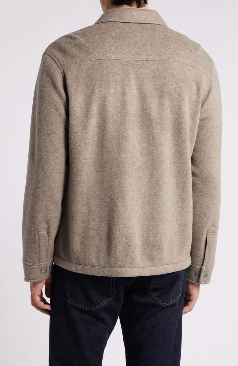 Peter Millar Crown Flex Wool Fleece Shirt Jacket, Alternate, color, Grain