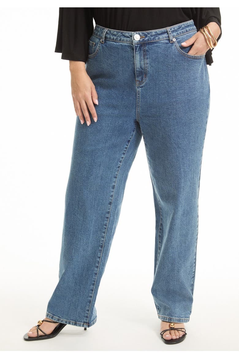 June Fit High Rise Straight Leg Stretch Jeans, Alternate, color, VINTAGE MEDIUM WASH