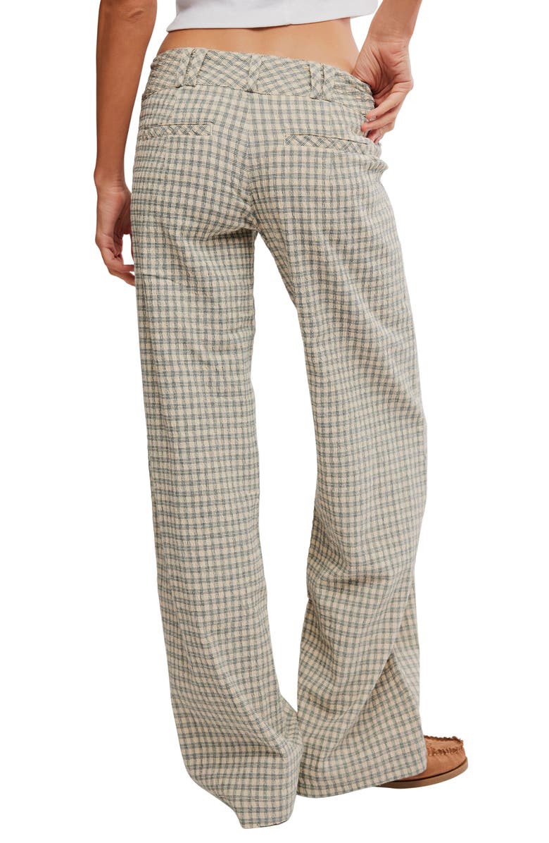 Free People Time Flies Windowpane Plaid Pants, Alternate, color, Neutral Combo
