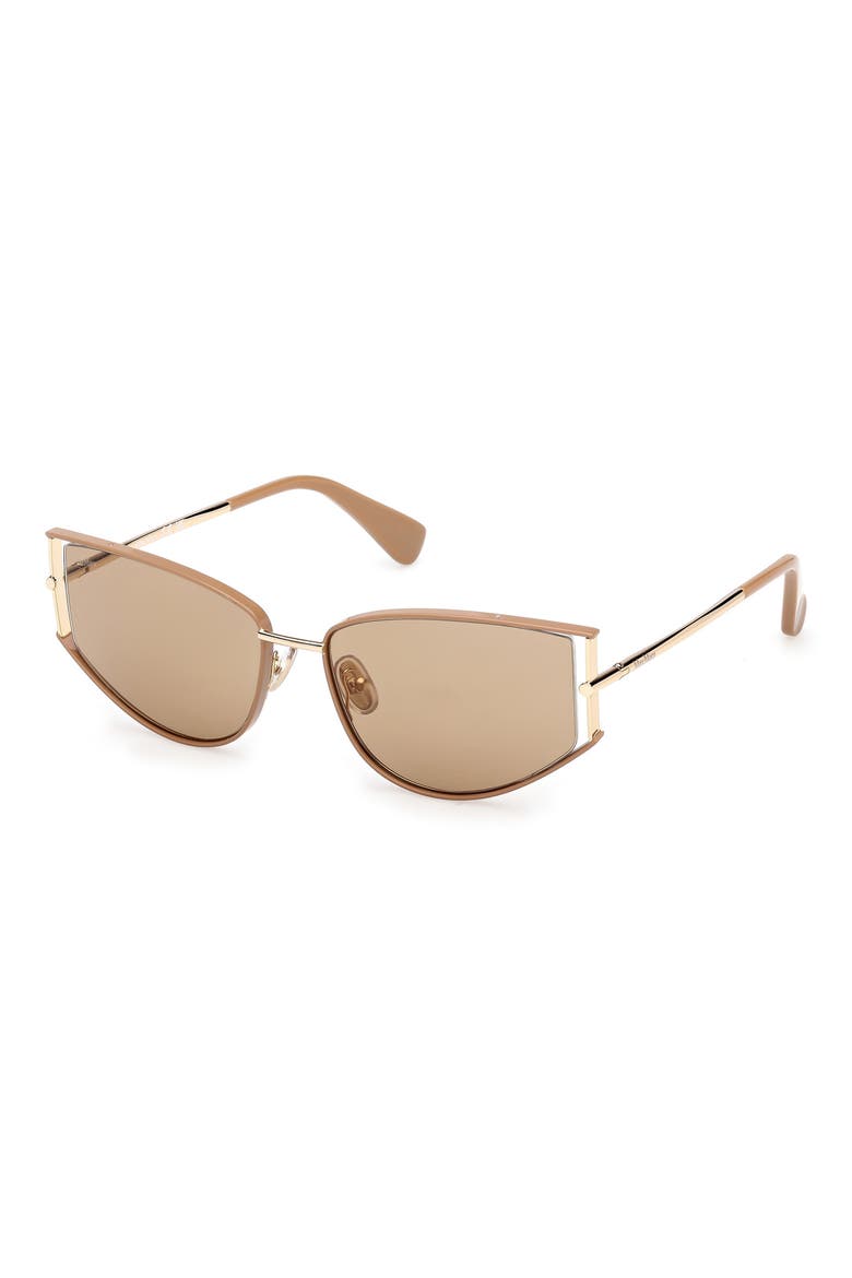 Menton 58mm Cat Eye Sunglasses, Alternate, color, PALE GOLD/ SOLID CAMEL/ BROWN