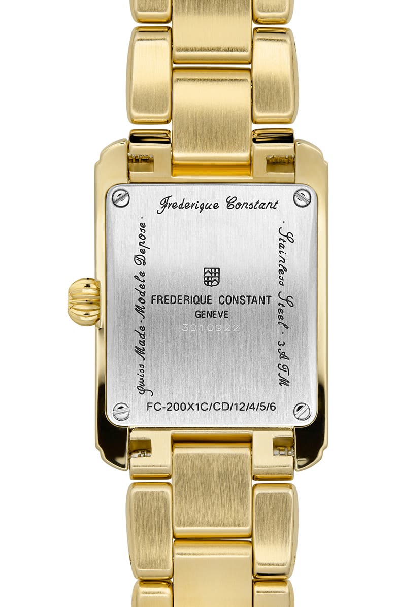 FREDERIQUE CONSTANT Carrée Diamond Dial Bracelet Watch, 23mm x 21mm, Alternate, color, Gold-Tone