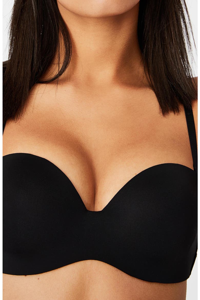 Women's Everyday Strapless Lightly Lined T-Shirt Bra, Alternate, color, Black