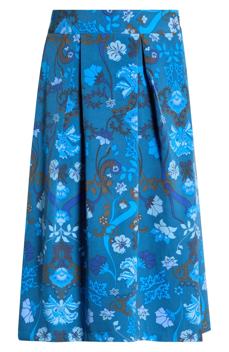 SUGARLIPS Palmate Pleated Midi Skirt, Main, color, Teal-Blue