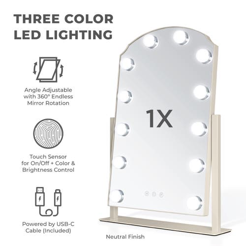 Zadro Scalloped Edge Hollywood Led Vanity Mirror In Metallic