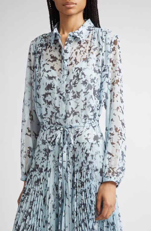 Proenza Schouler Jones Long Sleeve Pleated Crinkle Chiffon Shirtdress
