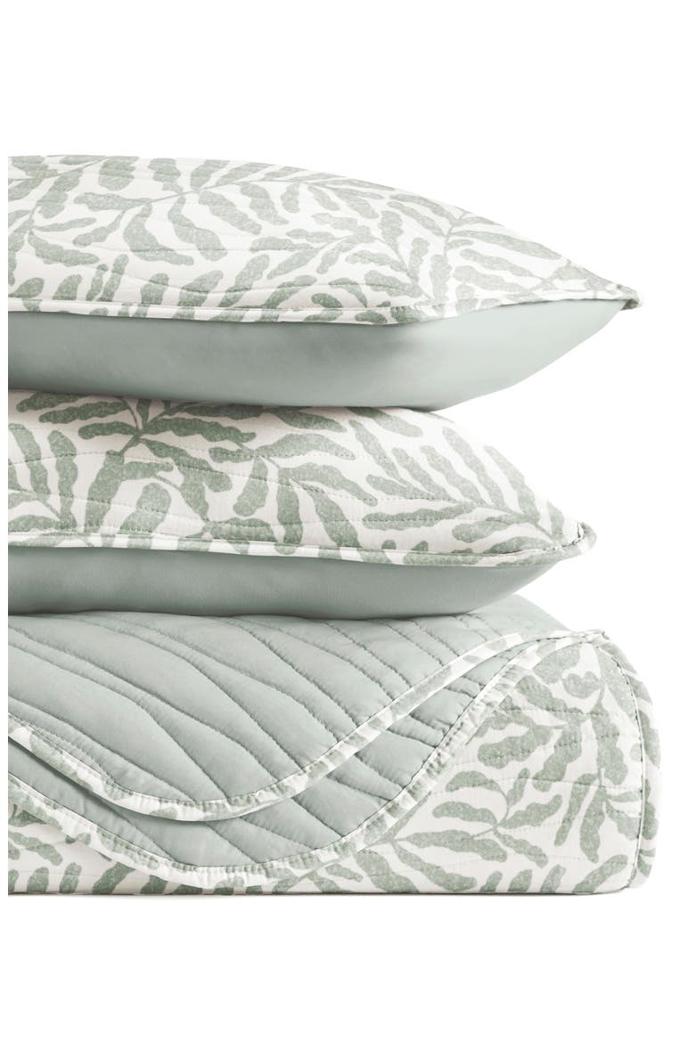 Pattern Reversible Quilt & Sham Set, Alternate, color, EUCALYPTUS