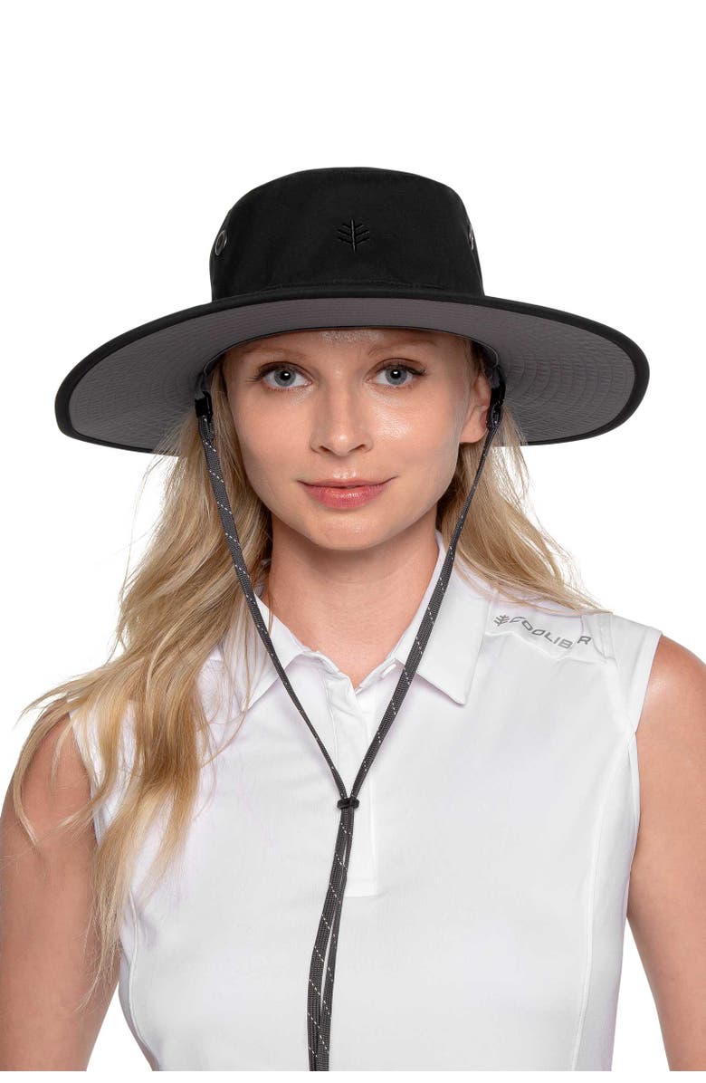 Coolibar Wide Brim Hiking Hat - UPF 50+ Sun Protection - Leo, Alternate, color, Black