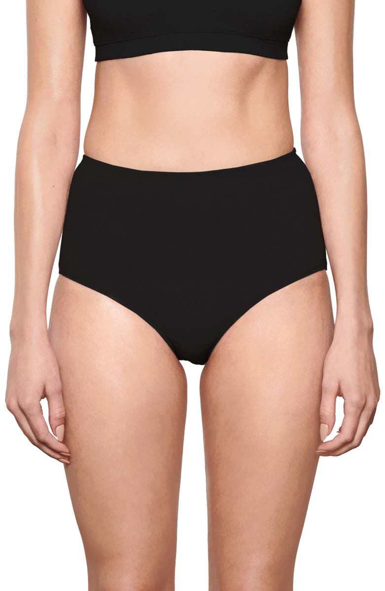 SKIMS Cotton Stretch Jersey Full Briefs, Main, color, Soot