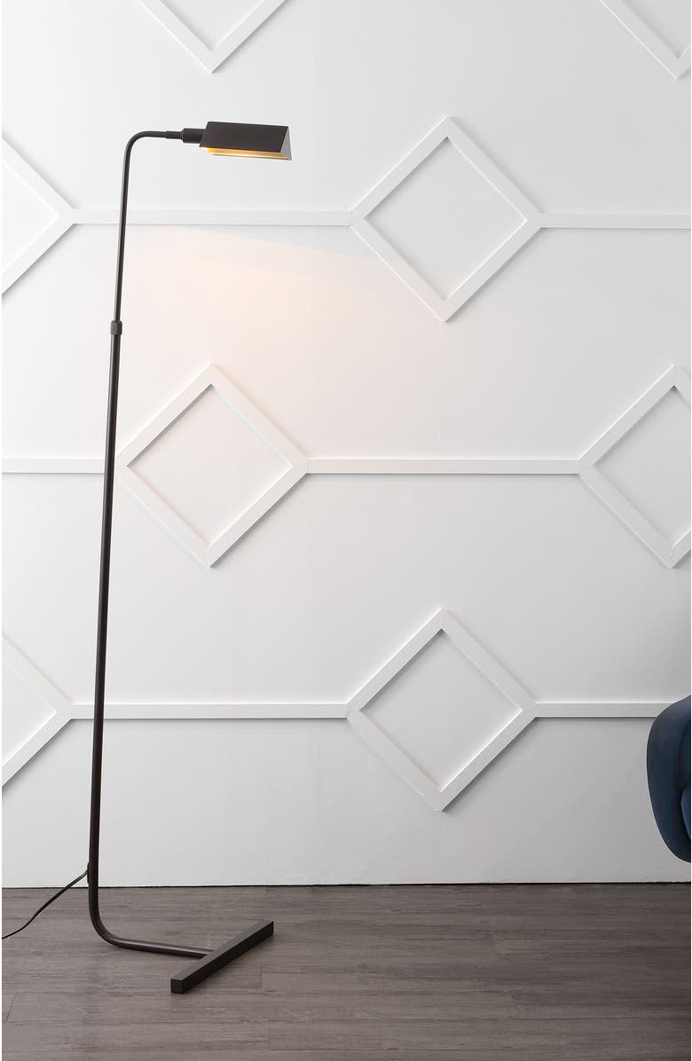 JONATHAN Y Cotys MidCentury Industrial Metal Adjustable Pharmacy LED Floor Lamp, Alternate, color, Oil Rubbed Bronze