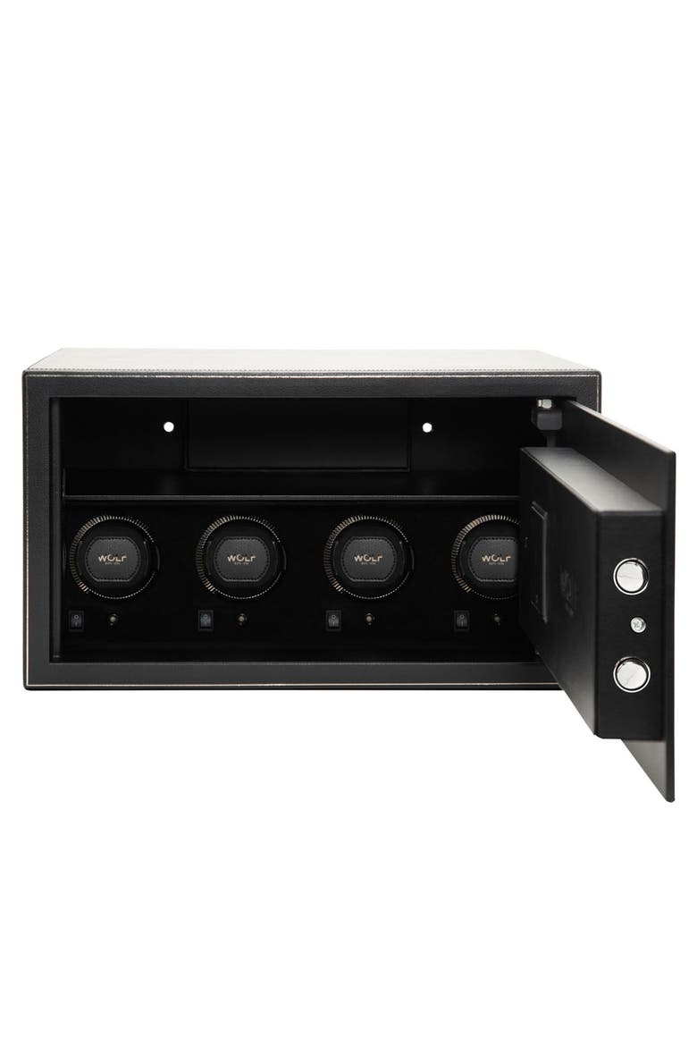 The Den 4 Piece Watch Winder Safe, Alternate, color, Black