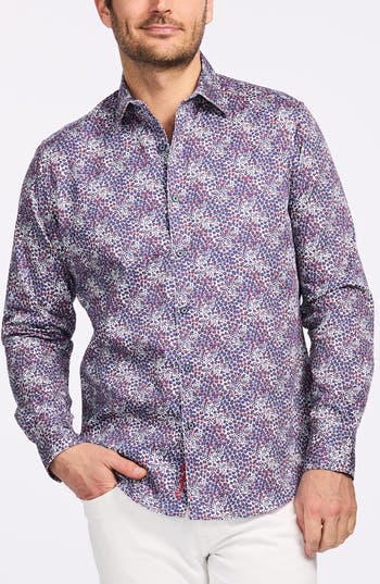 Robert Graham Abstract Dot Print Cotton Button-up Shirt
