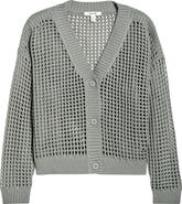 Splendid Camellia Openwork V-Neck Cotton Blend Cardigan
