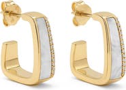 ARGENTO VIVO Mother-of-Pearl Angular Huggie Hoop Earrings