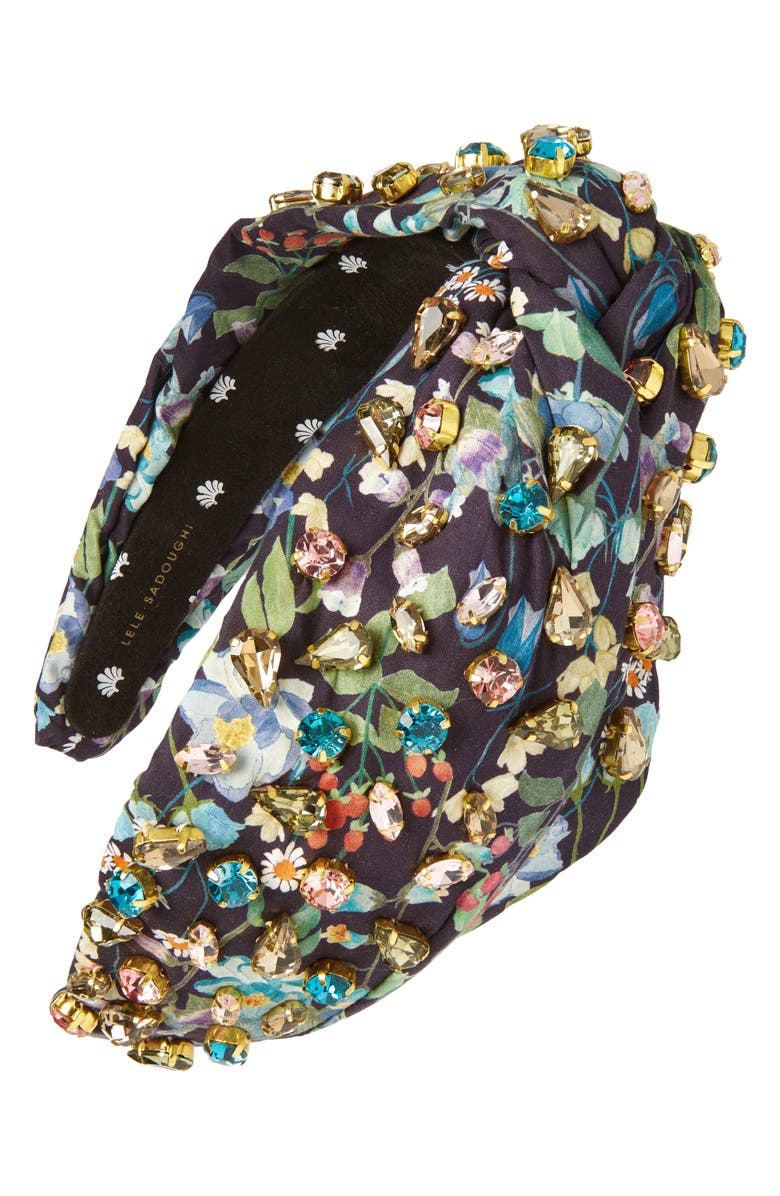 Lele Sadoughi Mixed Crystal Knotted Headband, Main, color,