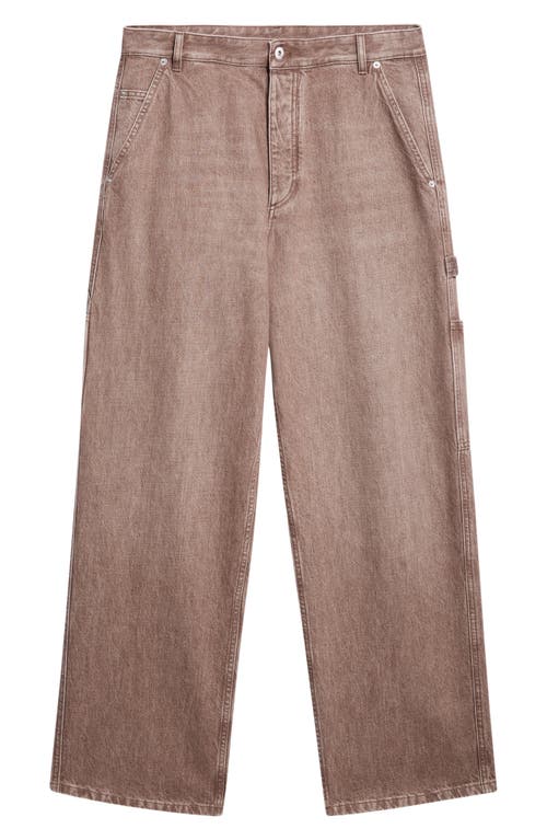 Bottega Veneta Mens Brown Washed-effect Straight-leg Denim Jeans In Brown