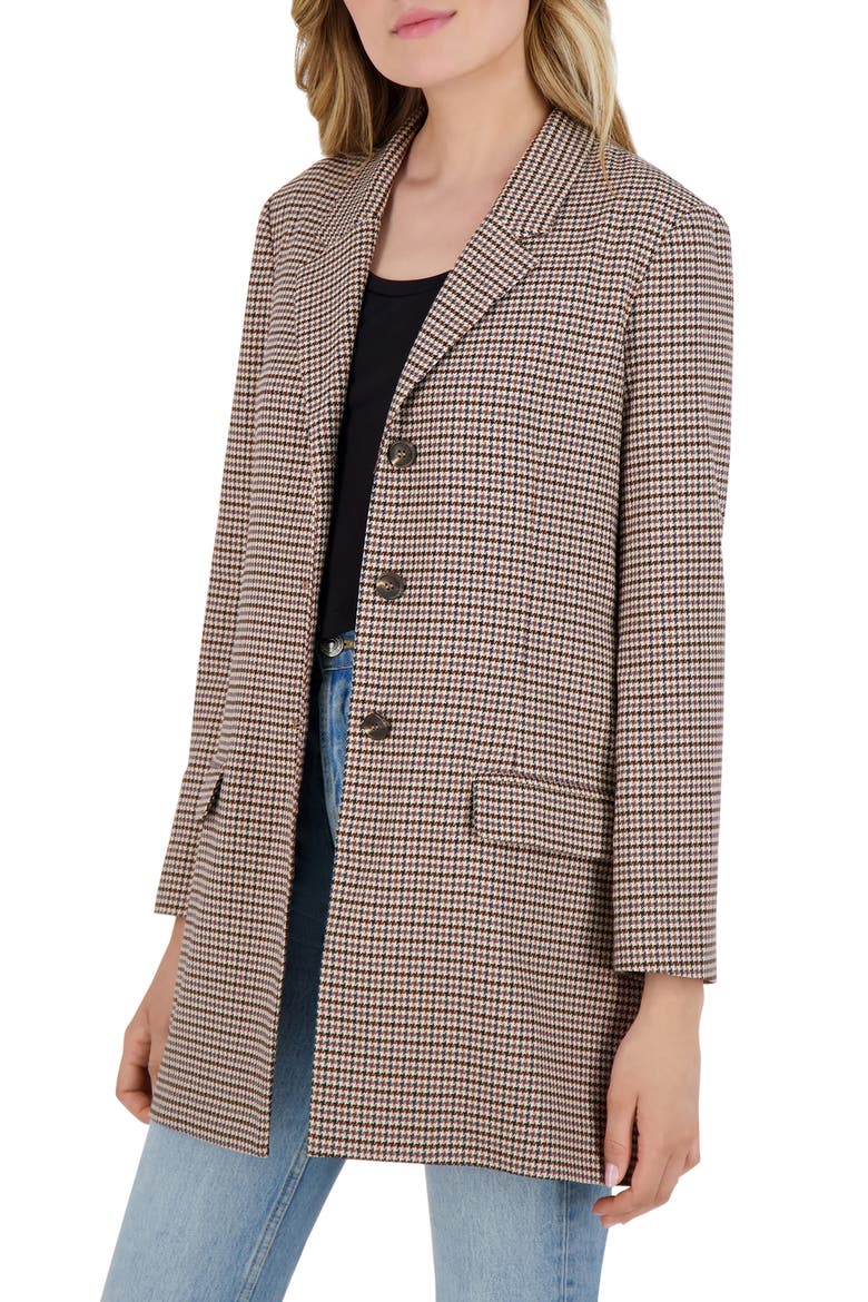 BB Dakota Checking Up Check Blazer, Alternate, color, WALNUT