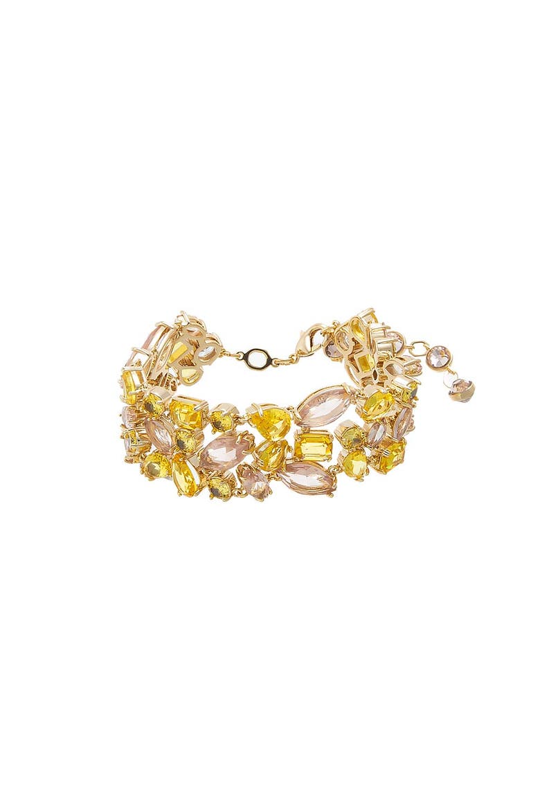 Mix Match Colored Super Wide Tennis Bracelet, Main, color, Light Yellow