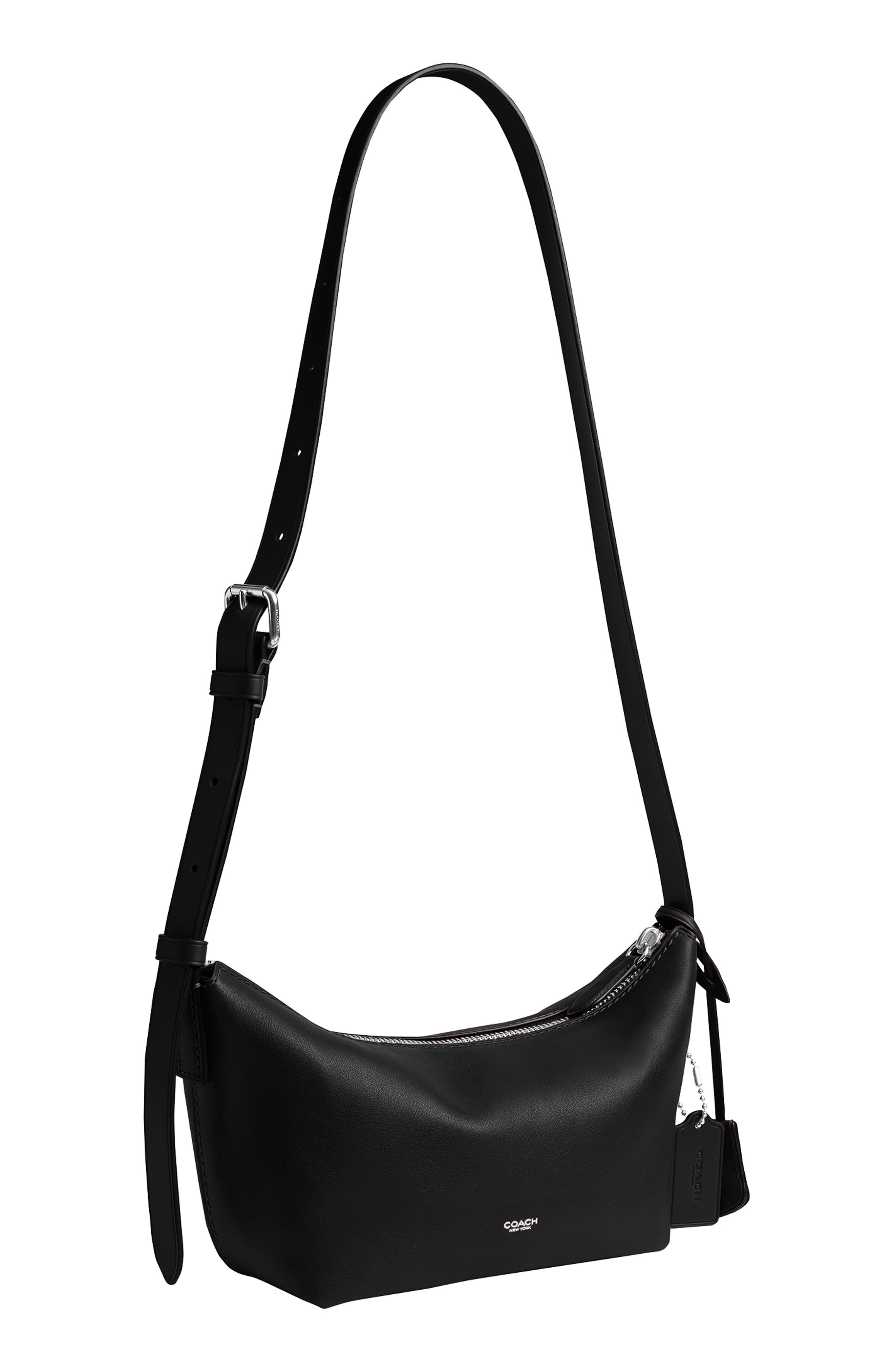 COACH Mott 22 Leather Sling Bag, Alternate, color, Black
