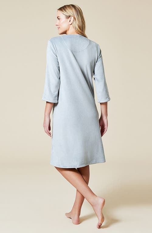 Softies Serenity 3/4 Sleeve Short Zip Robe In Grey