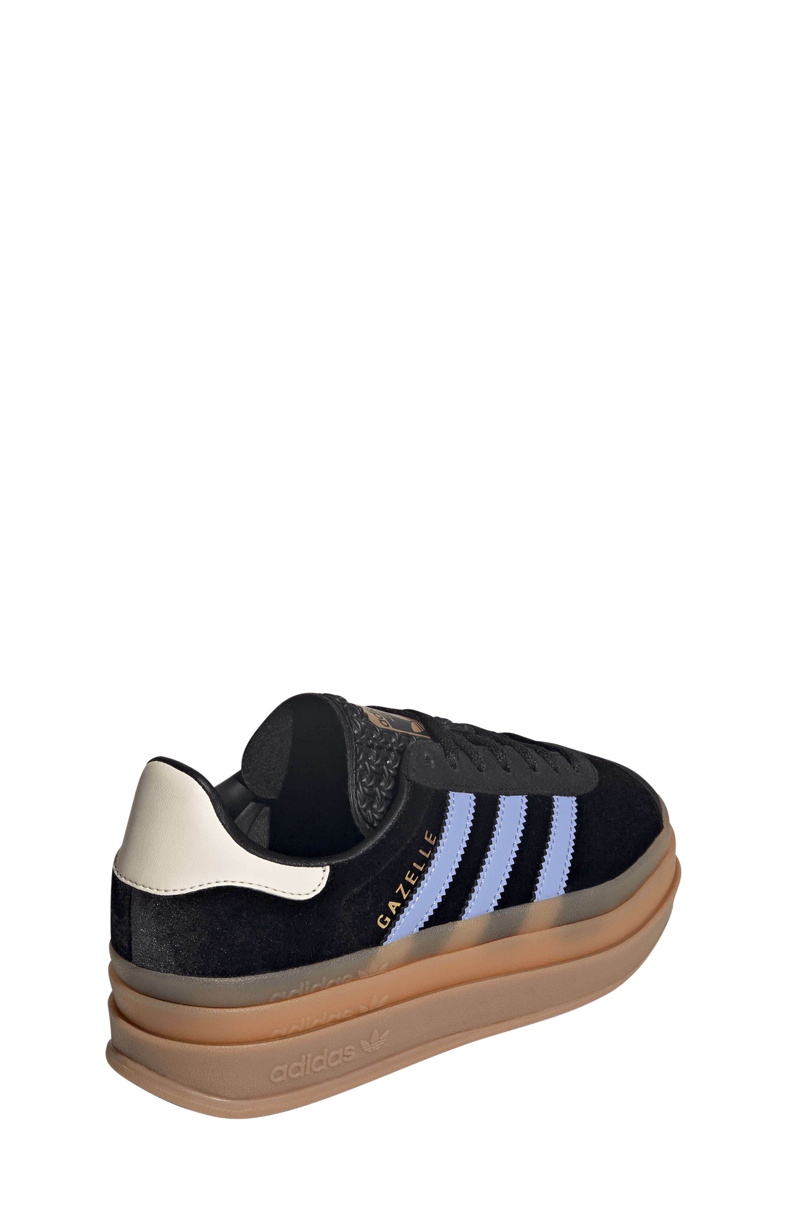 adidas Kids' Gazelle Bold Sneaker, Alternate, color, Black/ Blue Spark/ White