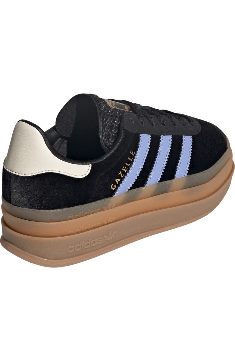 adidas Kids' Gazelle Bold Sneaker, Alternate, color, Black/ Blue Spark/ White