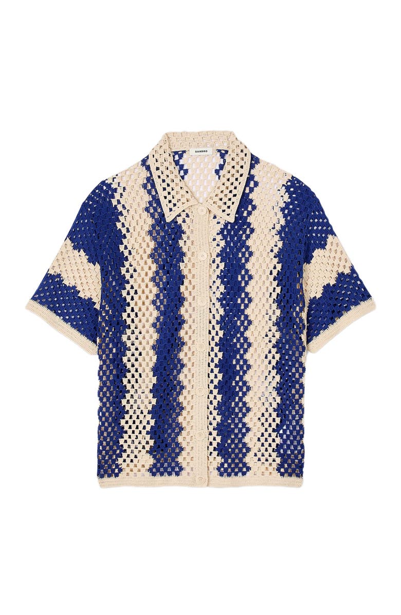 SANDRO Two-tone knit cardigan, Alternate, color, 