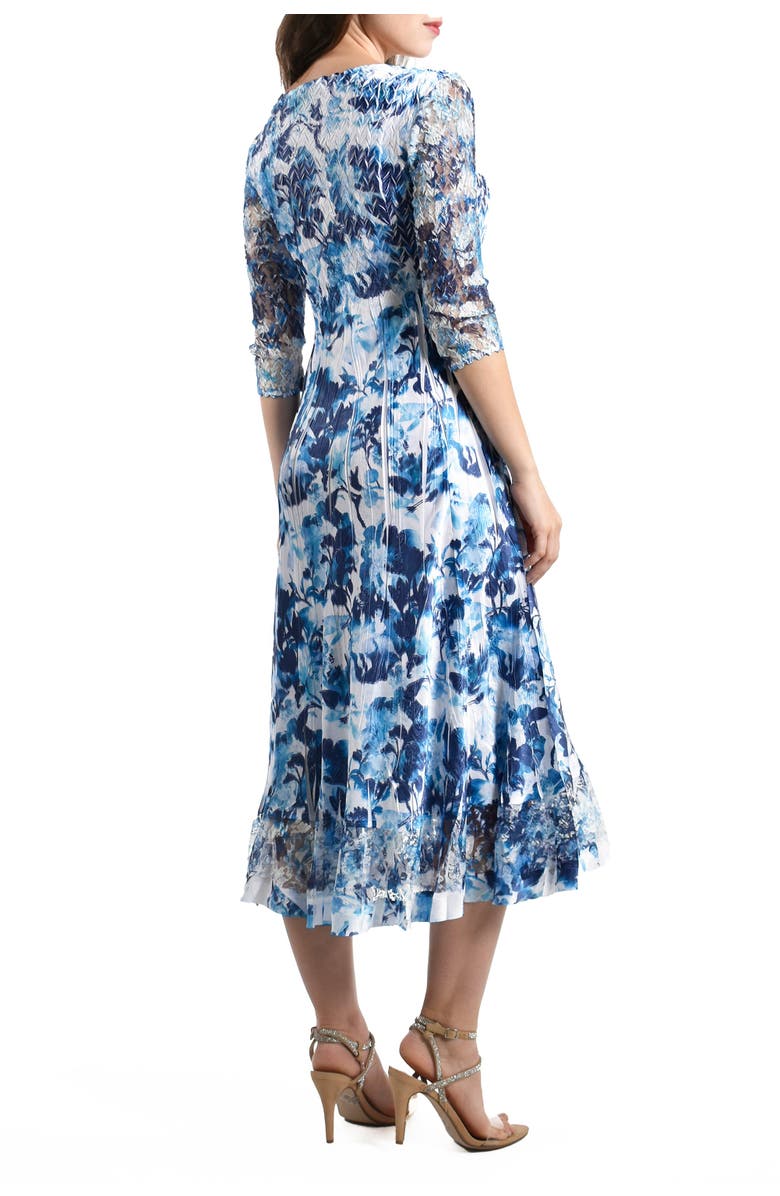 Komarov Greecian Vines Printed Dress, Alternate, color, Santoirini