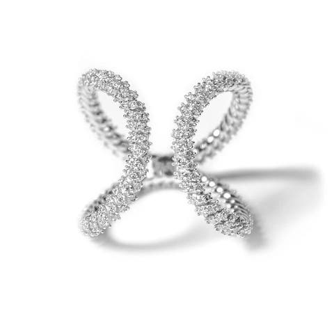 Modern Rope Ring with Moissanite stone