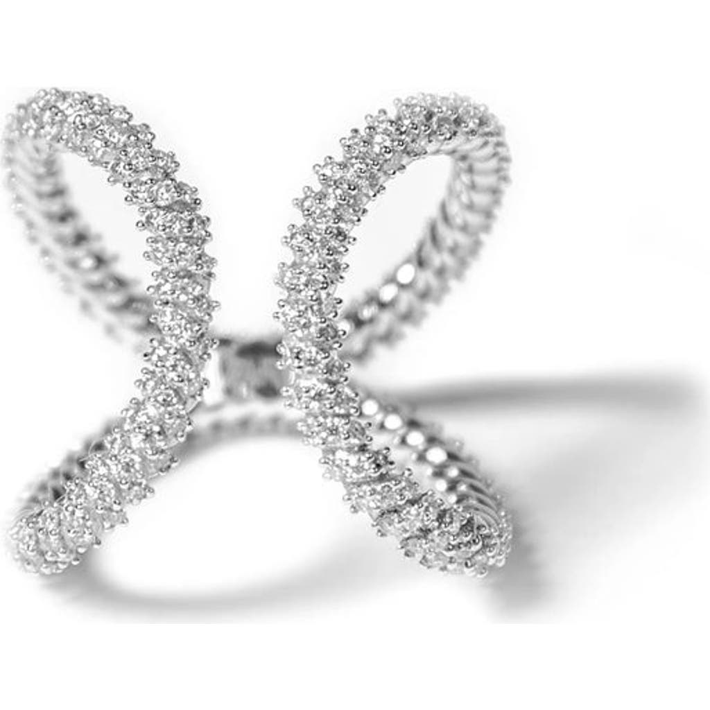 Zarux Modern Big Cuff With Moissanite Stone In Gold