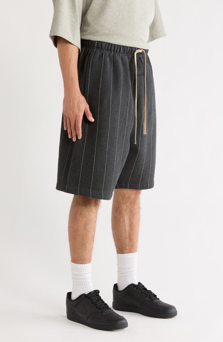 Fear of God Essentials x MLB White Sox '90s Drawstring Cotton Blend Sweat Shorts, Alternate, color, Iron Heather/ White Pinstripes