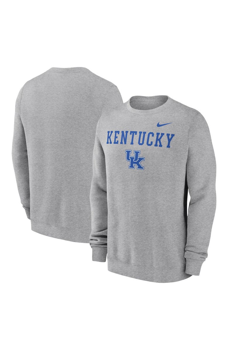 Nike Men's Nike Heather Gray Kentucky Wildcats Primetime Primary Stack Pullover Sweatshirt, Main, color,