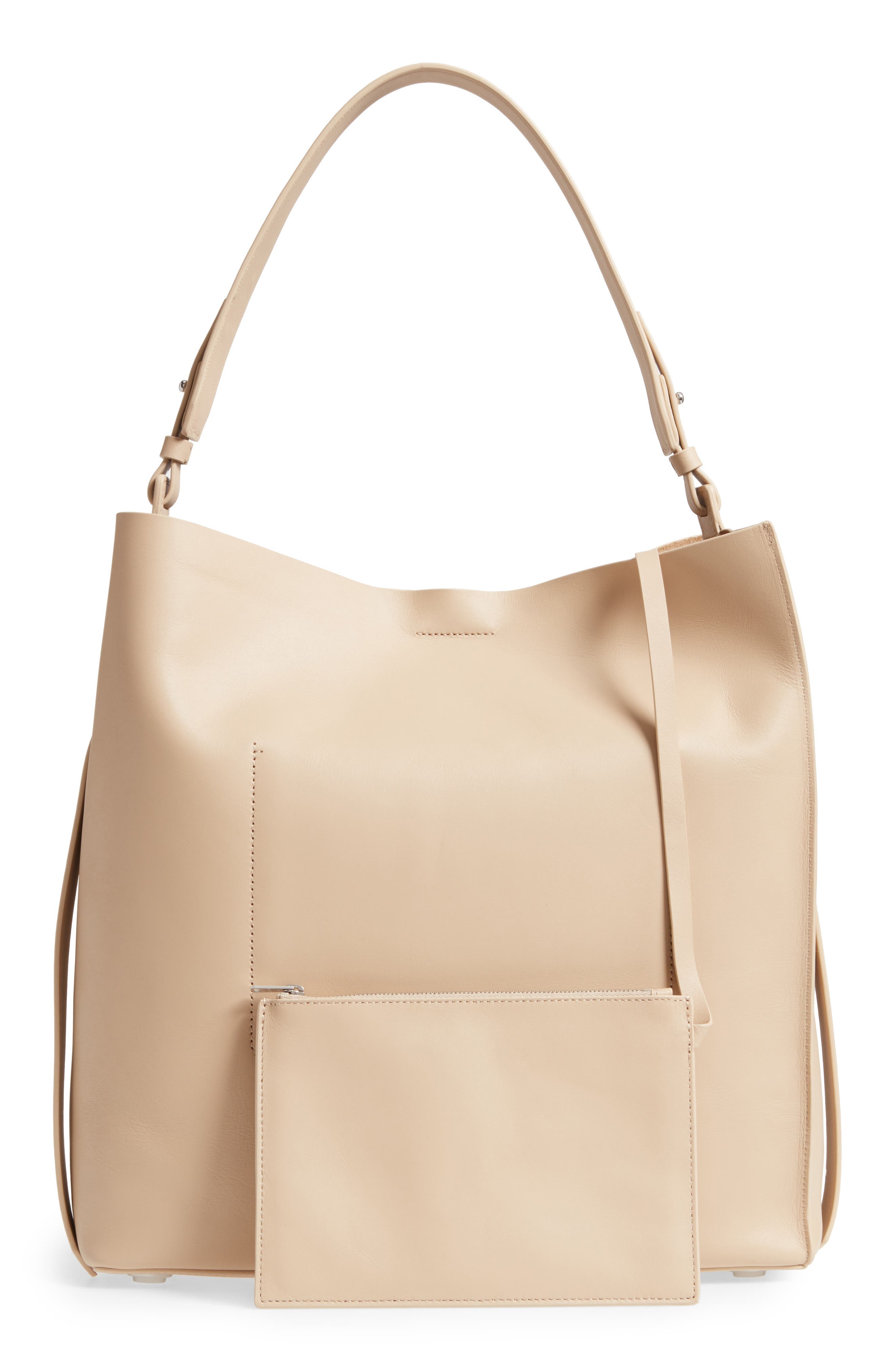 AllSaints 'Paradise North/South' Calfskin Leather Tote, Alternate, color, 