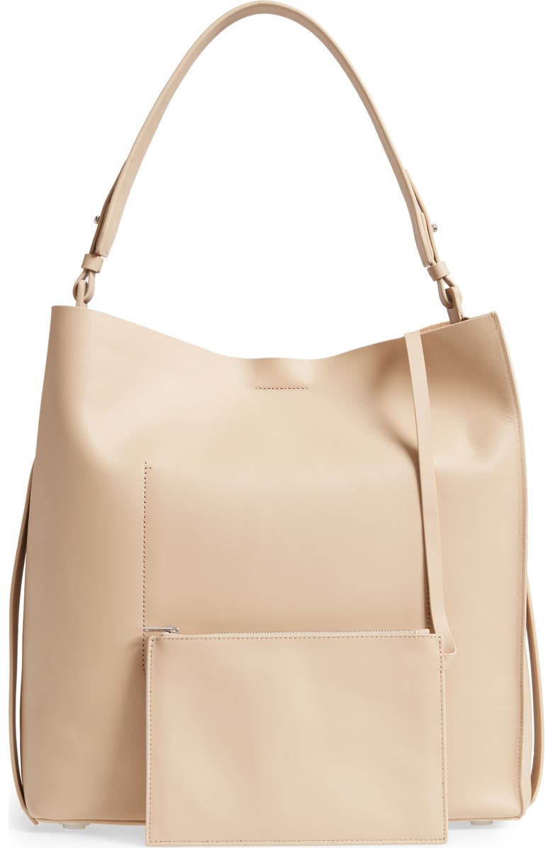 AllSaints 'Paradise North/South' Calfskin Leather Tote, Alternate, color,