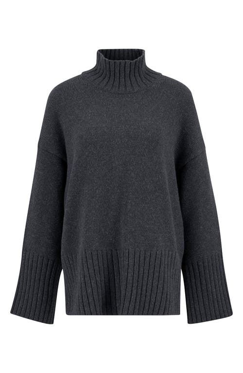 Barbour Serena Oversize Cotton & Wool Blend Mock Neck Sweater In Gray