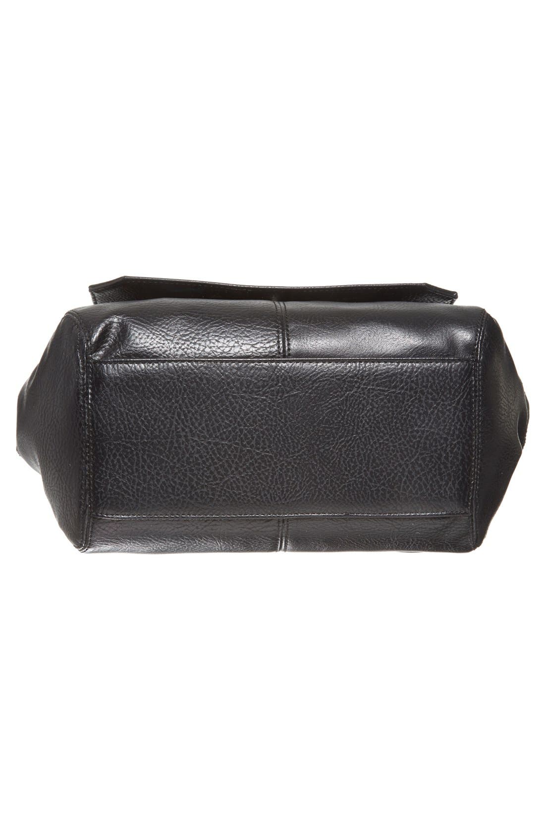 'Wellington' Vegan Leather Satchel, Alternate, color, BLACK