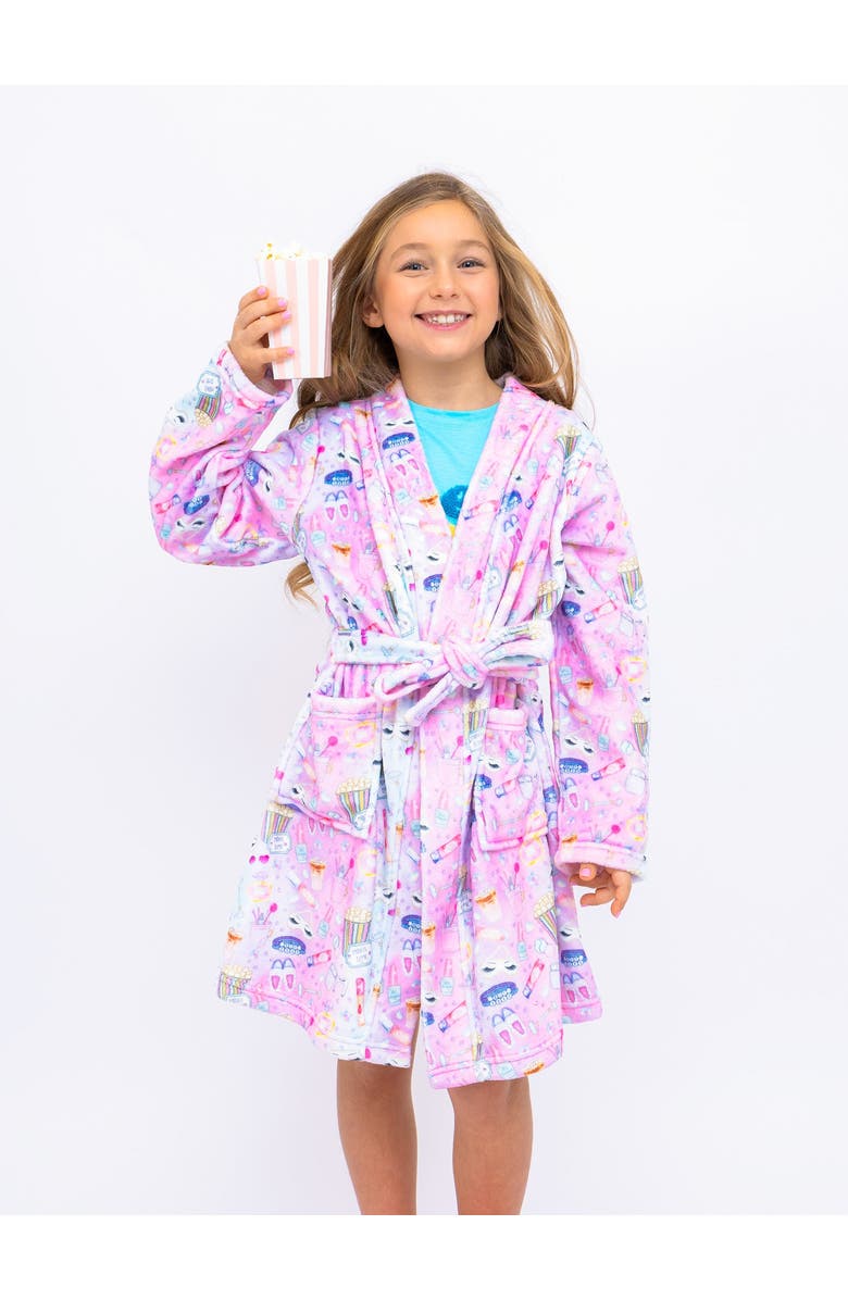 Preppy Goose Plush Sleepover loungewear Robe, Main, color, Multicolor