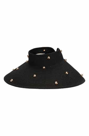 Bead Accent Packable Wide Brim Visor