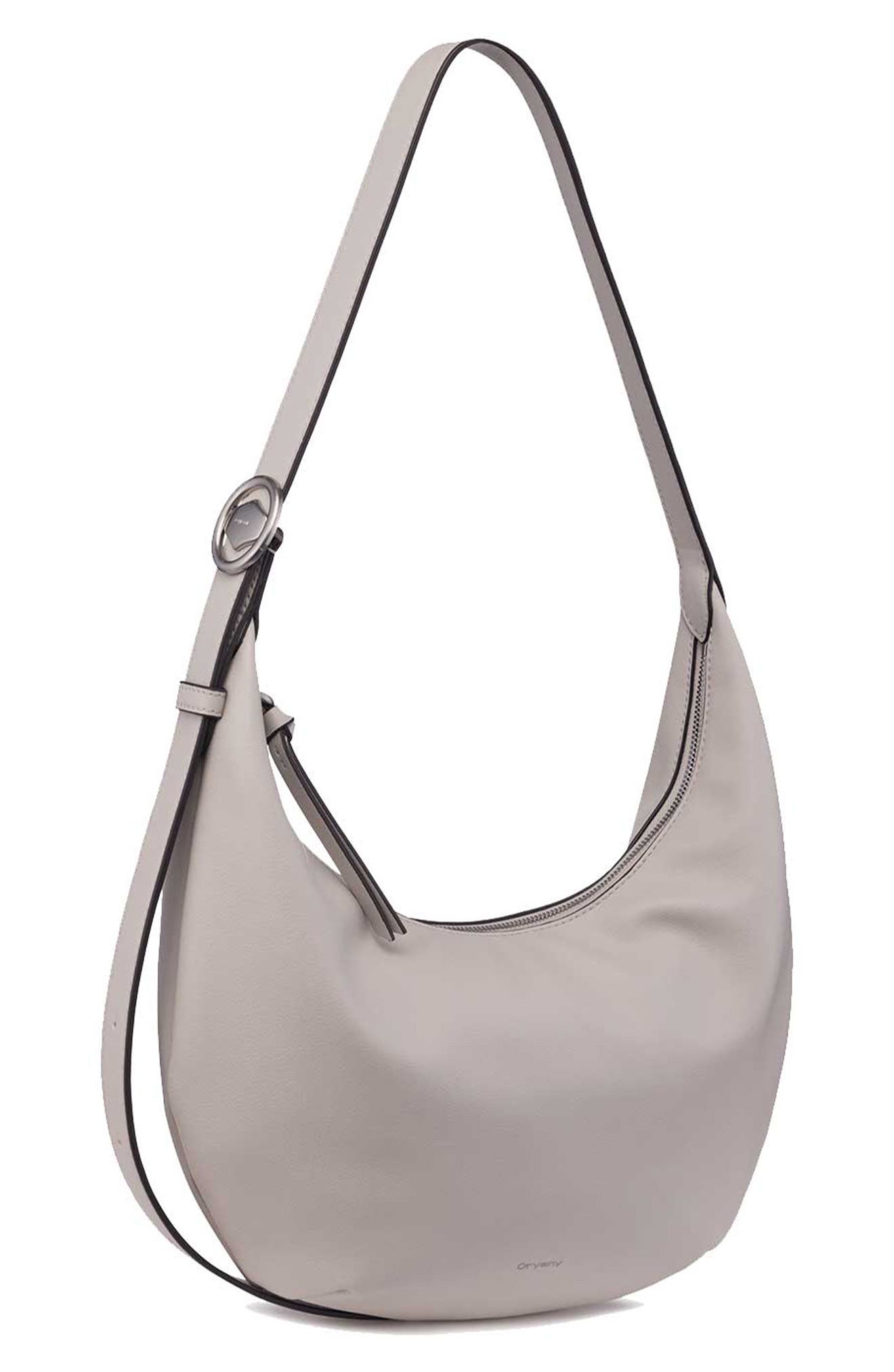 Oryany Crescent Leather Shoulder Bag, Alternate, color, Ecru White