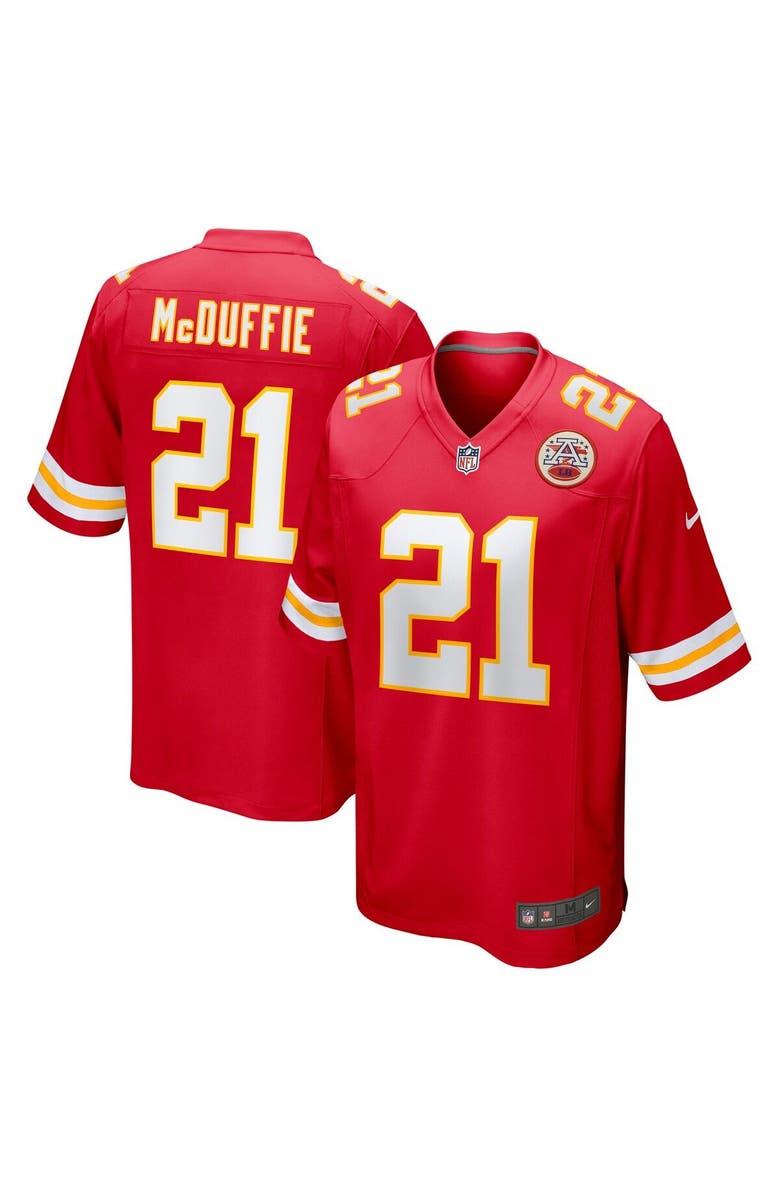 Nike Men's Nike Trent McDuffie Red Kansas City Chiefs Player Game Jersey, Main, color, 