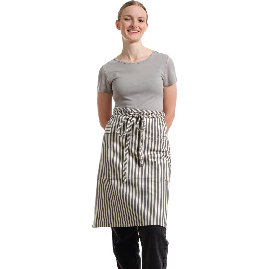 Meema Bistro Apron with Pockets - Striped in Charcoal  product