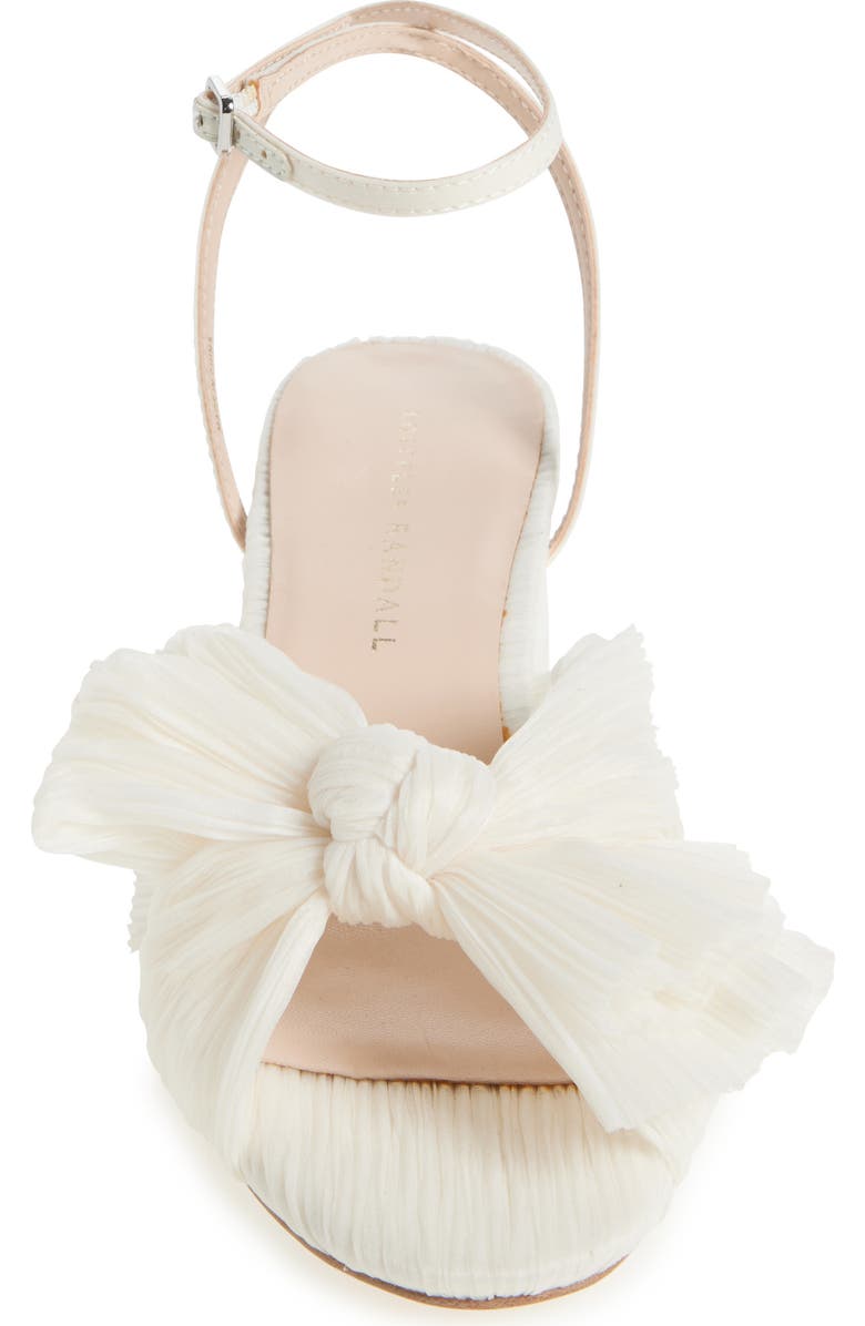 Loeffler Randall Dahlia Ankle Strap Knotted Sandal, Alternate, color, Vegan Pearl