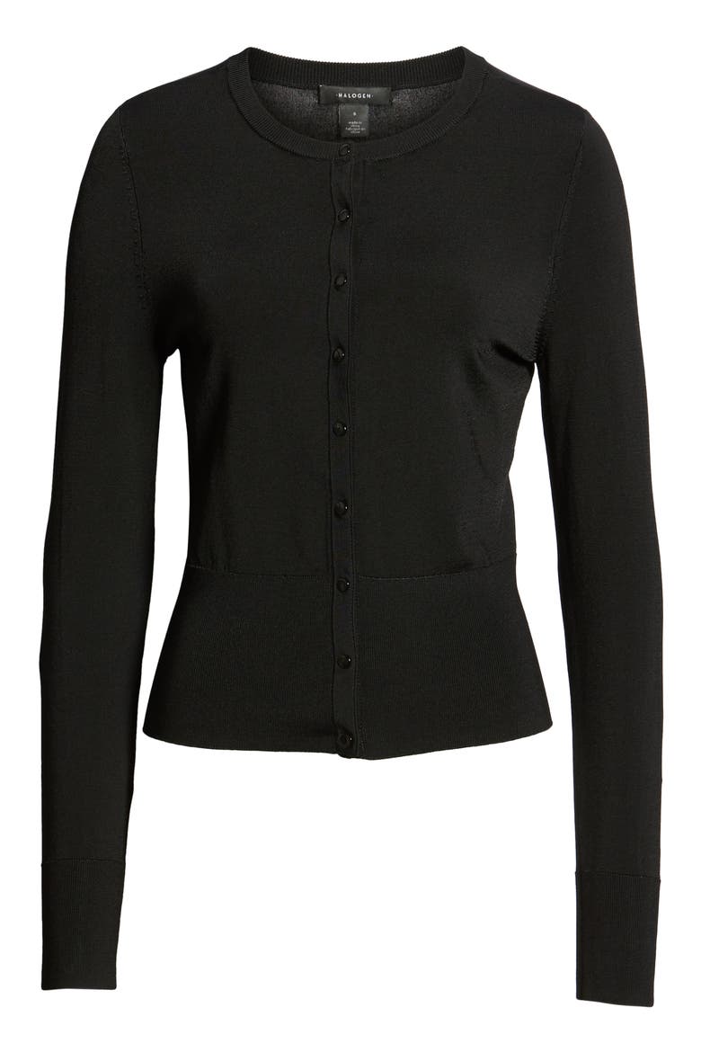 Snap Front Cardigan, Alternate, color, BLACK